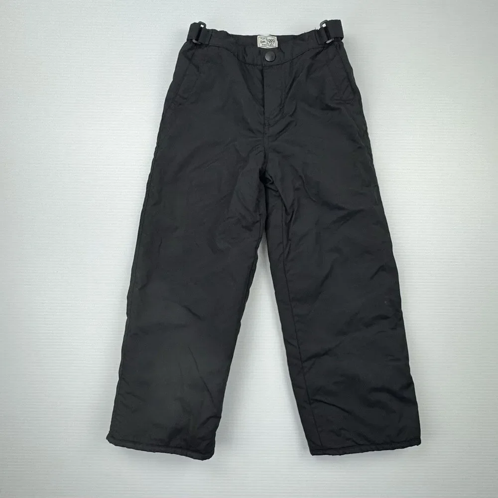 Childrens Place Snow Pants Kids 7 Black Adjustable Waist Athleisure Winter Ski